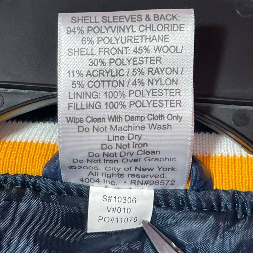NYPD Varsity Jacket Mens XL Blue Letterman Steve & Barry Bomber Coat New - Picture 14 of 15